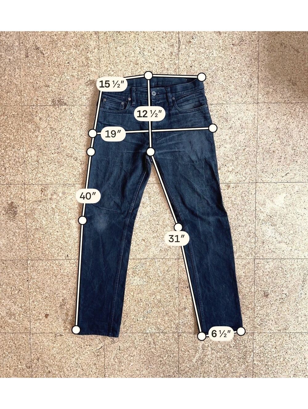 3sixteen ST-220X Dbl Black Selvedge Denim Jeans 31x31 Kuroki 14.5oz US Thrashed - Picture 4 of 11